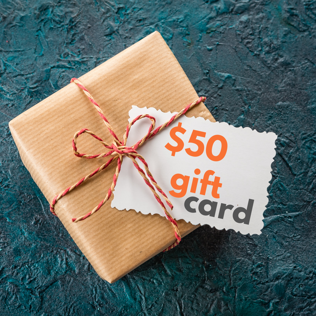 mini box with 50 dollar gift card