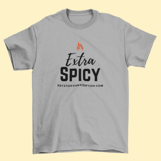 extra spicy gray graphic t-shirt 