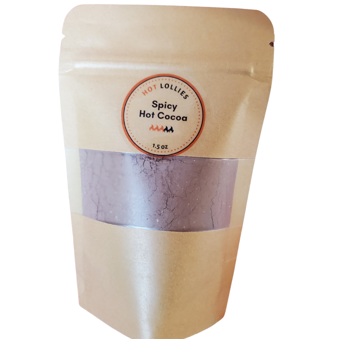 spicy hot cocoa in a brown package