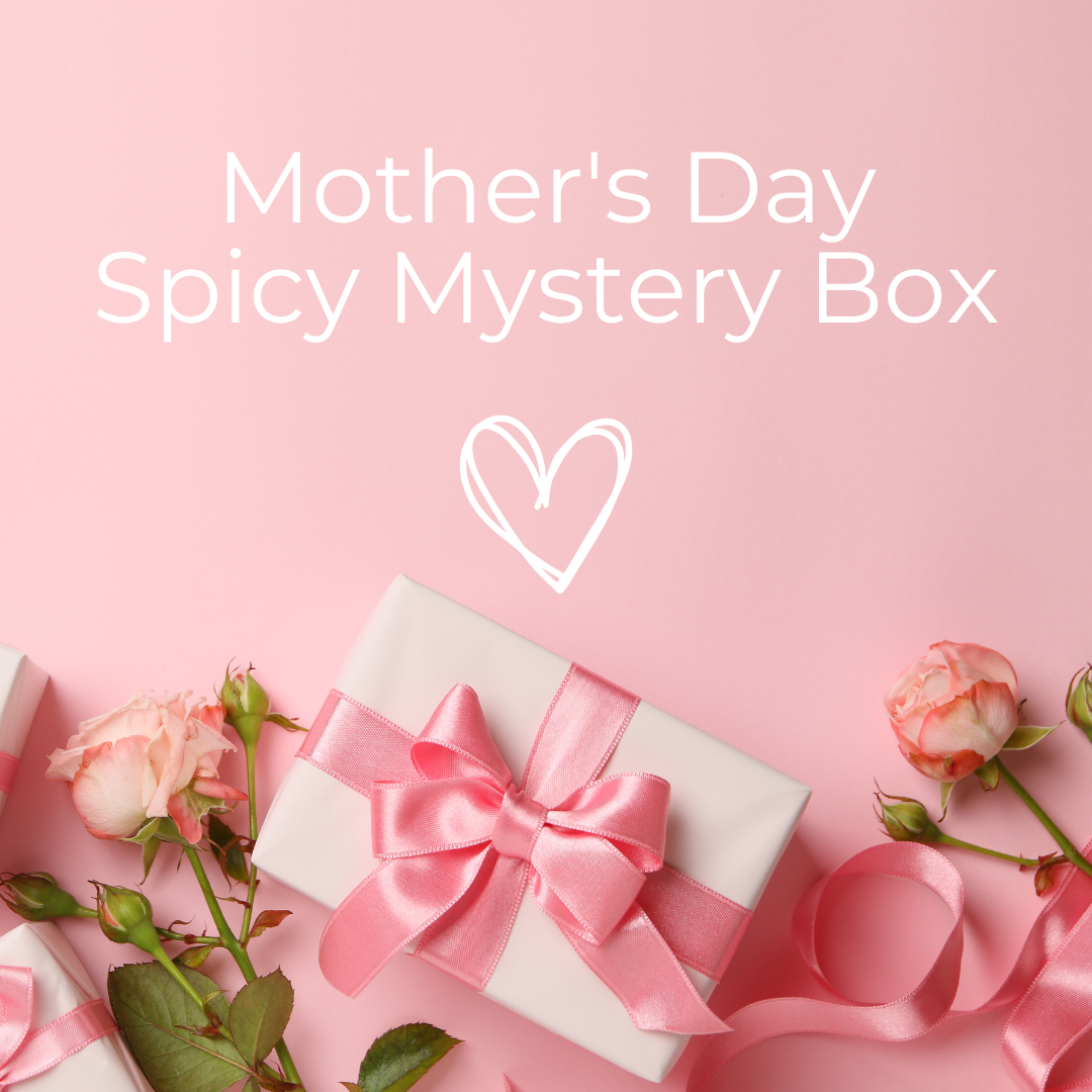 mothers day spicy mystery gift box with pink bow