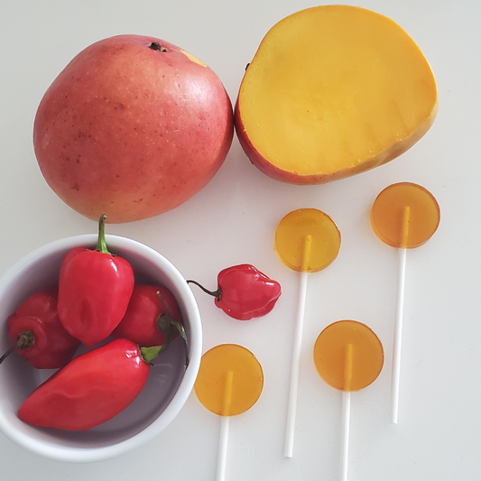 mangoes habanero pepper lollipops