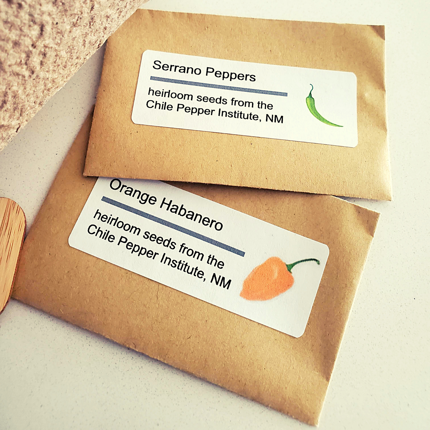 serrano and habanero pepper seed packets